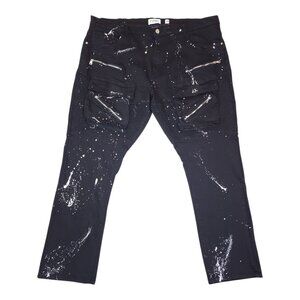 FWRD Denim Mens Paint Splatter Jeans Size 48 Inseam 33 Black White Stretch Denim